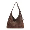 Bolso de Axila Retro Simple Esmerilado para Mujer Otoño Nicho Gran Capacidad Casual Trabajo Ropa de Trabajo Bolso de Hombro Cruzado Tendencia