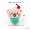 Oso de Postre 3D de Dibujos Animados Colgante de Peluche de Helado Broche Muñeca Llavero Encanto para Bolsos Accesorios Venta al por Mayor