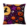 Funda de Almohada de Calabaza de Terror de Halloween Divertida Decorativa para el Hogar Sofá Funda de Cojín Felpa Corta Funda de Almohada
