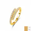 Anillo de Plata de Ley S925 Cruz Doble Pista Moissanita, Semi-Incrustado Lujo Ligero Apilable Abierto, En Stock para Comercio Electrónico Transfronterizo