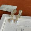 Pendientes con forma de mariposa, circonita y perla con forma de placa de incienso de mosquitos para mujer, nuevos y únicos, elegantes y largos, de alta gama.