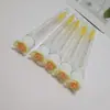 Escova de Cílios Tubo Flor de Três Pétalas, Tubo de Ensaio Independente, Escova de Cílios Portátil à Prova de Poeira, Cílios Postiços, Kit de Ferramentas de Beleza para Cílios