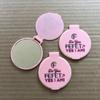 Espejo de plástico de una cara con LOGO de cliente imprimible, espejo plegable de una cara, espejo redondo para maquillaje, espejo conveniente