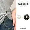 Cinchador de cintura para falda, broche anti-exposición, pasador de flor para fijar ropa, cinchador de cintura para reducir la talla de la cintura