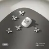 1000 Piezas de Decoraciones de Moños para Uñas de Aleación Mixta, Moños de Cinta Huecos, Pedrería Plateada para Uñas, Al por Mayor