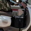 Caja de entrega montada en el pedal delantero para vehículos eléctricos, Caja de entrega aislada para ciclistas, Caja de entrega de alimentos engrosada