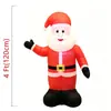 Decoración Navideña Inflable Transfronteriza de 1.2m Modelo de Papá Noel Saludando para Decoraciones de Jardín al Aire Libre, Fiesta en el Jardín