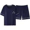 Pijama Fresco de Modal para Mujer Verano Manga Corta Shorts Talla Extra Grande Mm5Xl Ropa de Casa Nueva 2025