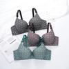 Novo comércio exterior transfronteiriço europeu e americano multicolorido push up confortável respirável roupa íntima feminina com anel de aço sutiã de uma peça plus size