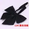 Raiz de Pena Gigante Preta Laço Vermelho Estilo Japonês Flor de Gola Feminina Estilo College JK Terno com Laço Laço Grande de Cor Sólida