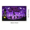 Tela de Fondo Nueva Transfronteriza para Halloween con Decoraciones de Calaveras para Montaje de Ambiente de Fiesta y Carnaval, Tela Colgante, Banderines Colgantes, Banderas