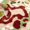 Alfombra de Mesita de Noche con Forma de Musgo Transfronteriza, Alfombra de Cachemira Sintética para Dormitorio, Felpudo de Flocado de Comercio Exterior para el Hogar, Alfombra de Piso para Sala de Estar y Balcón