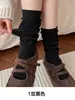 Meias cano médio cinzas para mulheres, adequadas para estudantes, estilos de primavera e outono, combinadas com sapatilhas Mary Jane, meias longas estilo Miu, para outono e inverno