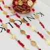 Corrente DIY Banhada a Ouro 18K Cor Forte Que Retém a Cor Cristal Vermelho Corrente Torcida Corrente para Celular Corrente para Bolsa Corrente de Moda Acessório Materiais