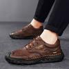 Zapatos Casuales para Hombre de Estilo Británico Versátiles Retro de Venta Caliente Transfronteriza para Otoño, Zapatos de Cuero para Hombre Cómodos, Suela Suave Antideslizante para Exteriores