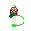 Protector de pajita de silicona de dibujos animados compatible con botellas de agua Stanley, tapa de pajita a prueba de polvo y manchas, decoración de regalo de Navidad