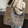 Bolsa Tote de Lona Grande Capacidade Moderna Feminina 2025 Nova Moda para Ir ao Trabalho Portátil Bolsa de Compras Bolsa de Ombro para Passeio