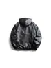 Chaqueta de Cuero con Capucha Silueta Negra Rumen Chaqueta para Hombre Otoño e Invierno Cuero Pu Nueva Retro Americana Versátil Chaqueta de Motociclista