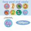 500 Pegatinas/Rollo Pegatinas de Sellado de Ánimo de Animales Patrón Lindo Pintado a Mano Pegatinas de Recompensa Maestros de Jardín de Infancia Transfronterizo