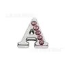 8mm Letras Meio Diamante Rosa Acessórios para Joias DIY Liga Zinco Strass Letras Inglesas Contas Soltas Decoração de Letras