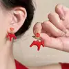 Aretes Festivos de Pony Rojos Edición de Año Nuevo: Pendientes Exquisitos, Juveniles, Lujosos y Creativos de Personalidad de Caballo Rojo para Mujer
