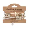 Pulsera de Cuentas Bohemiana de Múltiples Capas, Pulsera con Patrón de ECG, Pulsera Ajustable para Mujer al por Mayor
