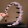 Diadema de moda con dientes de cristal rosa coreano, full-diamond, accesorio para el cabello, simple y elegante, diadema versátil vintage, pasador de pelo, estilo nuevo