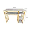 Mesa de Manicure Transfronteiriça Estação de Unhas para Duas Pessoas Mesa de Manicure Econômica Celebridade da Internet Mesa de Manicure para Quarto Luxo Leve Tampo de Mármore Falso Mesa de Maquiagem