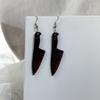 Europa y Estados Unidos transfronterizos simulación cuchillo de cocina Halloween pendientes personalidad creativa mancha de sangre hacha tijeras pendientes acrílicos para mujeres