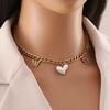 [Ice Meng] Collar de Ojo de Aceite Goteando Moda Amor Acero Inoxidable Cadena Clavícula Collar de Moda INS N119