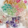 Pingente Glaciar Pó Dourado Contas de Flor Contas Redondas Contas com Furo Reto Pulseira de Resina Material para Joias DIY Acessórios