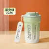 Caneca de café de aço inoxidável 316, estilo popular, design em forma de pétala, alta qualidade, copo de bebida de uso duplo, garrafa térmica de café octogonal