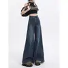 Jeans Retro de Pierna Ancha Estilo Americano para Mujer Verano Tendencia Nuevo Cintura Alta para Cuerpo Pera Pantalones de Campana Adelgazantes