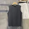 Colete Pu Shuai de faculdade masculino de verão solto cor sólida manga curta colete algodão puro fitness basquete esportes sem mangas camiseta moda