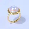 Anillo Retro Francés de Imitación de Perlas Mapebe para Mujer, Lujo Ligero, Moda Exquisita, Personalidad para el Trabajo, Joyería de Mano con Diseño de Nicho