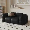Sofá Doble Pequeño Negro Apartamento Bloque de Tofu Malvavisco Dormitorio Área de Descanso Recepción Salón de Belleza Tienda de Ropa para Mujer
