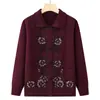 Cárdigan Suéter de Primavera de la Abuela, Ropa Holgada de Primavera y Otoño para Mujeres de Mediana Edad y Mayores, Chaqueta de Punto de Mamá, Ropa para Personas Mayores
