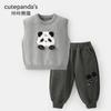 Conjunto de Chaleco y Pantalones Kaka Panda para Niños, Atuendo Casual de Otoño para Niños, Ropa de Otoño para Bebé Niño, Ropa de Primavera y Otoño para Niños Pequeños