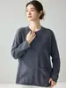 Macio e amigo da pele~ Nova coleção outono e inverno: um suéter pullover 100% cashmere luxuoso e descontraído com gola redonda, projetado para fazer você parecer mais jovem e mais magra