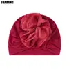 Nuevo Estilo Turbante Floral Grande para Mujer, Gorro de Tela Elástica para Ponerse de Tirón, Turbante Floral de Color Sólido Más Vendido en Amazon