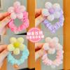 Tiara de Cabelo para Meninas Estilo Coreano Fofa Flor Lantejoulada Coque Tiara de Cabelo Elástico Alto Rabo de Cavalo Acessório de Cabelo de Flor para Menina