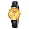 Belleza Atemporal: Reloj de Cuarzo Incrustado con Diamantes con Números Romanos, Correa de Cuero, Reloj Femenino Versátil y Elegante de Lujo Ligero