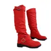 2026 Novas Botas Western Cowboy Plissadas de Tamanho Grande com Fundo Plano para Mulheres em Couro com Fivela Botas Longas Salto Grosso Emagrecimento Botas Longas de Equitação