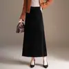 Saia longa elegante e estilosa para mulheres, nova coleção outono/inverno 2026, cintura alta, modeladora, com barra ampla e silhueta em A, moderna