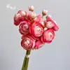 Flores de Loto Artificiales Transfronterizas para Decoración de Sala de Estar Interior y Mesa de Comedor, Adornos de Arte de Flor de Té, Flores Falsas al por Mayor