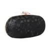 Bolsa de Noite de Couro Cubo d'Água PU Feminina Clutch Bolsa Comércio Exterior Simples Couro Oval Caixa Rígida Corrente Bolsa Feminina