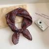 Primavera y Otoño Nuevo Lazo para el Cabello Pañuelo de Seda Cinturón para el Cabello Moda Nicho Retro Americana Flor de Anacardo Pequeño Cuadrado Accesorios para el Cabello Verano para Mujer