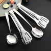 Cuchara de Servir de Acero Inoxidable 304, Cuchara Pública, Pinzas para Barbacoa, Pinzas para Pan y Alimentos de Tres Líneas, Juego Multifuncional de Cuchara y Pinzas para Barbacoa