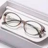 Novos Óculos de Leitura Femininos com Armação Oval Lentes de Vidro HD Armação Artística Retrô Óculos de Leitura para Presbiopia