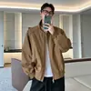 Chaqueta con cuello alto para hombre, otoño e invierno 2026 nuevo cárdigan casual con cremallera, abrigo holgado de talla grande estilo americano moderno